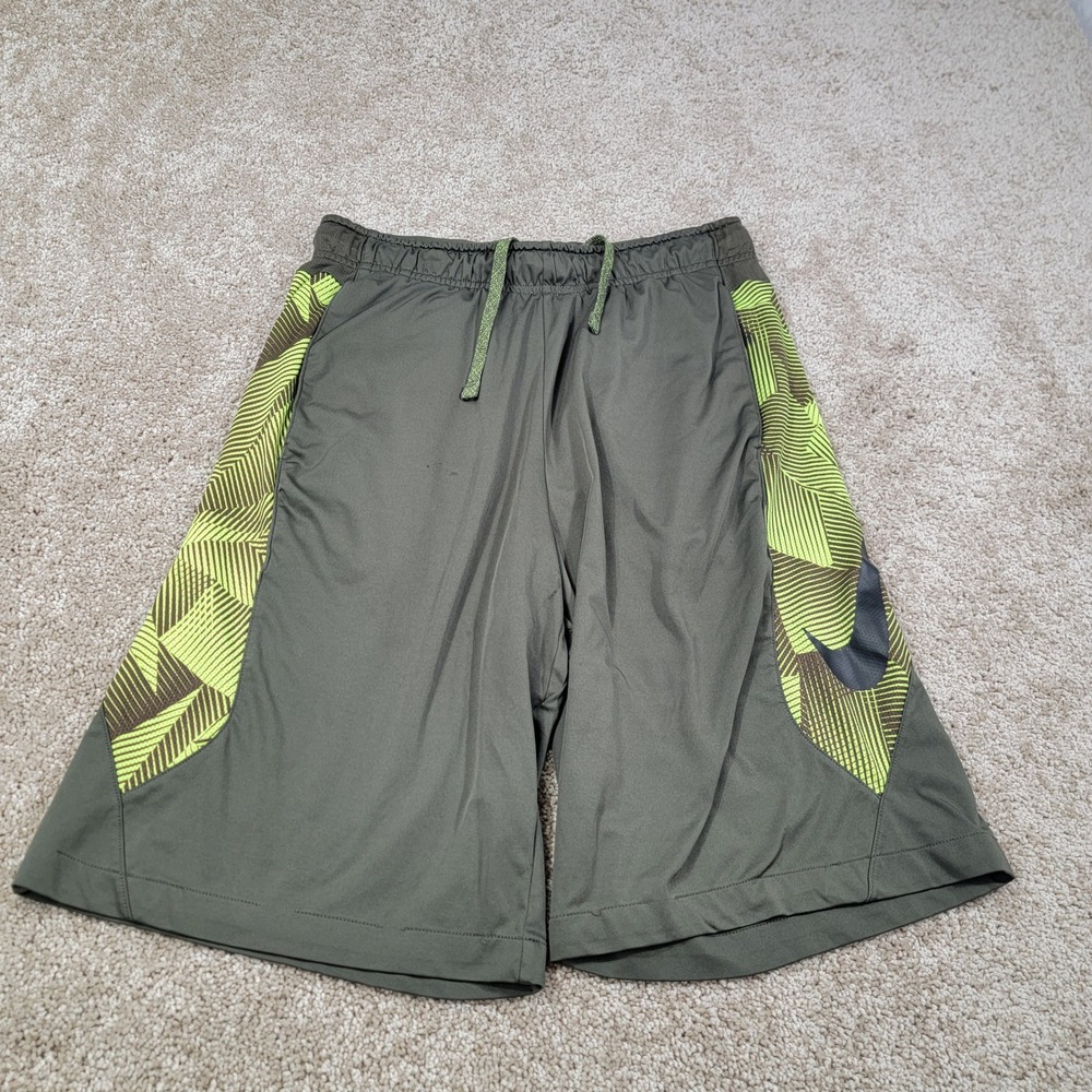 Nike Dri-FIT Athletic Shorts‎ Olive Green Geometric Accents Size M
